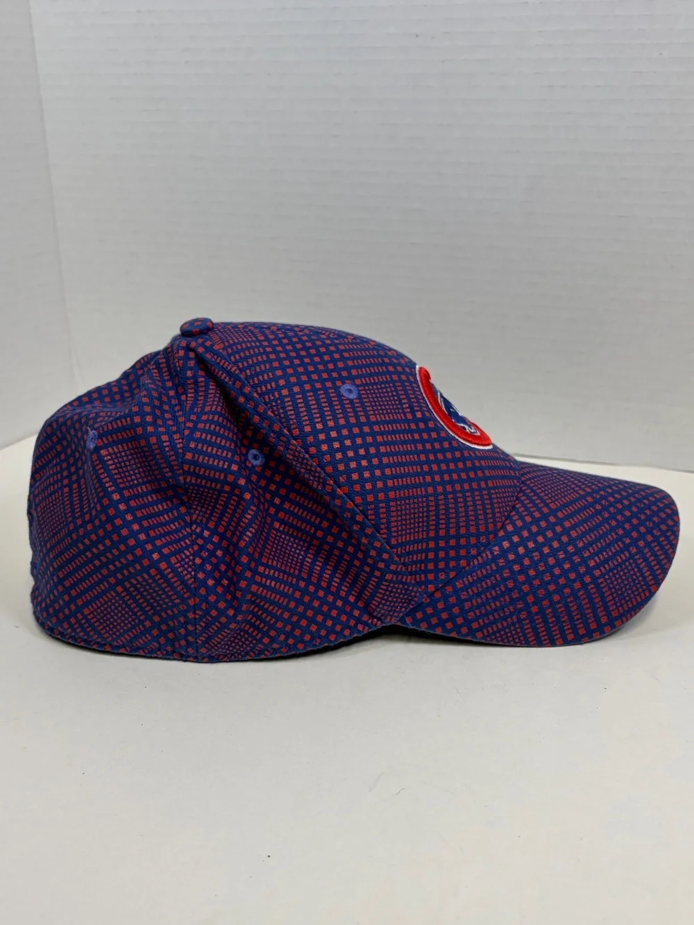Nike Blue and Red Patterned Baseball Cap with Embroidered Logo